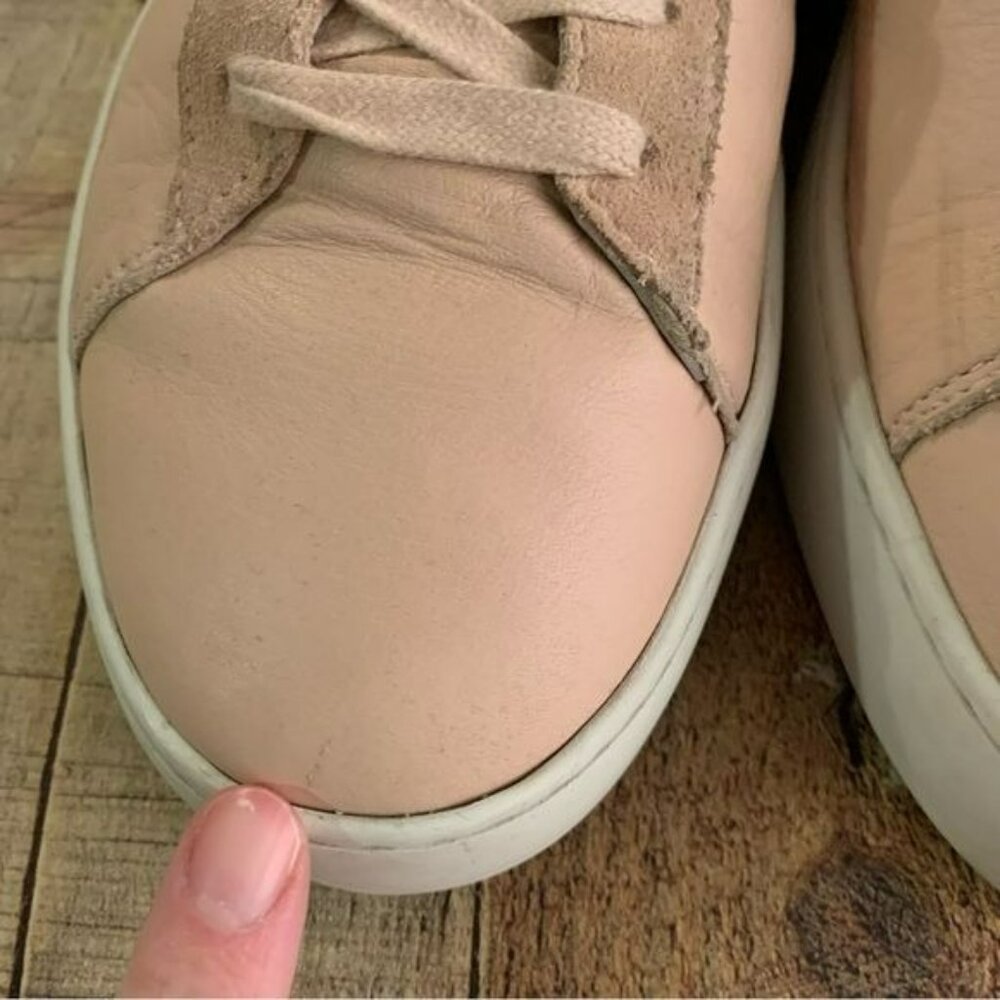 Freshly picked womens blush pink leather sneakers -9.5 - Picture 3 of 12